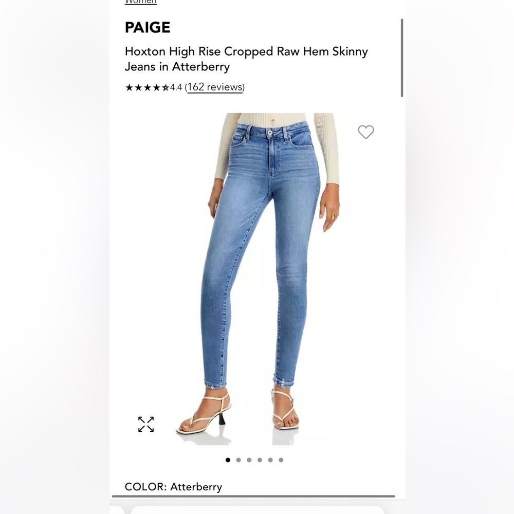 Paige Hoxton Crop jeans in Atterbury light wash denim